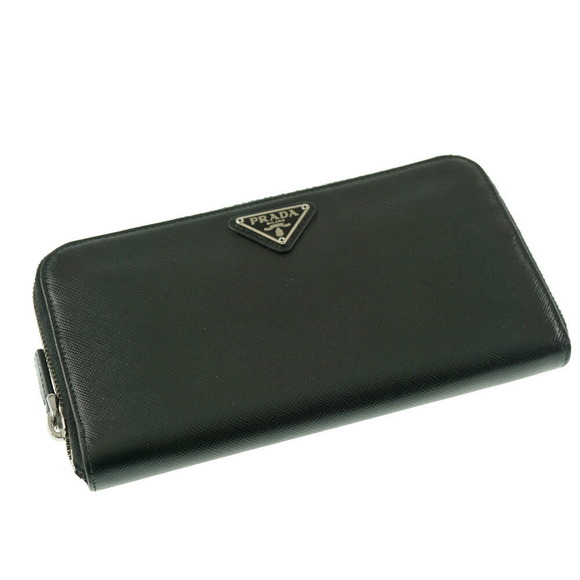 Prada Wallet Long Zip Leather Black Saffiano - Picture 1 of 6